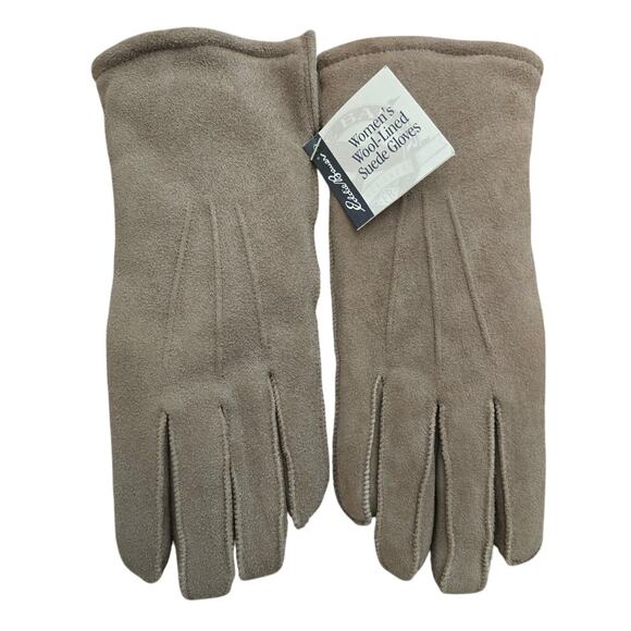 Eddie Bauer Women's Wool-Lined Suede Winter Warm Gloves Small NWT - Picture 2 of 4